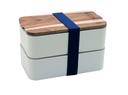 Bento + Lunch Bag 11h58, Blanc / Bleu jeans