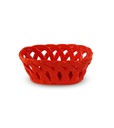 Corbeille de centre de table en grès. Couleur rouge.