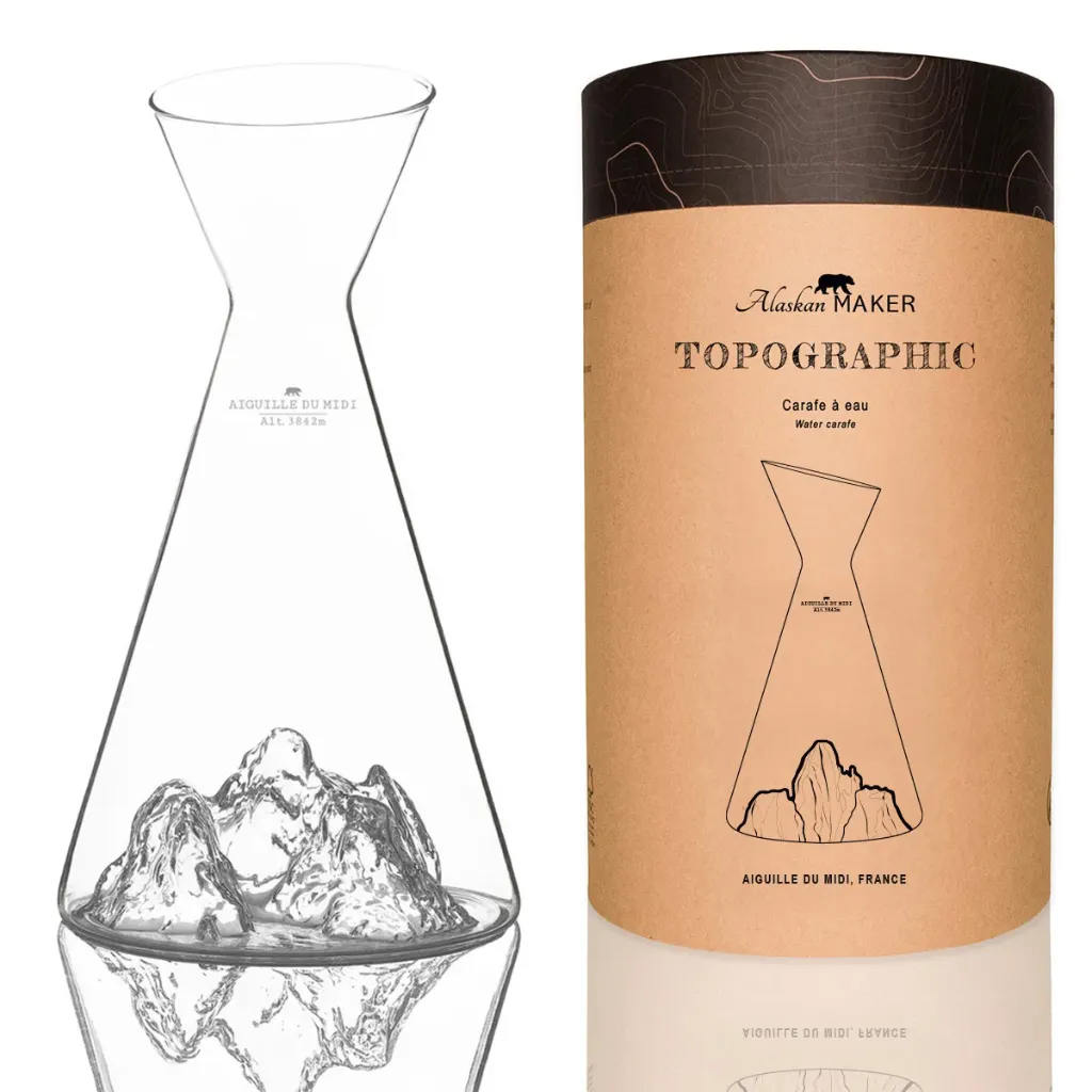 [5939-TOPO-CA-AM] Carafe à Eau Aiguille du Midi-TOPOGRAPHIC