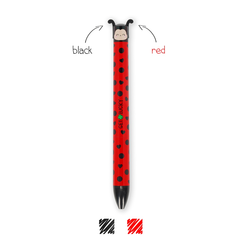 CLICK&CLACK - TWO-COLOUR STYLO BILLE - SECRET SPRING SUMMER 2026 1 - 1 MM - RED/BLACK ENCRE