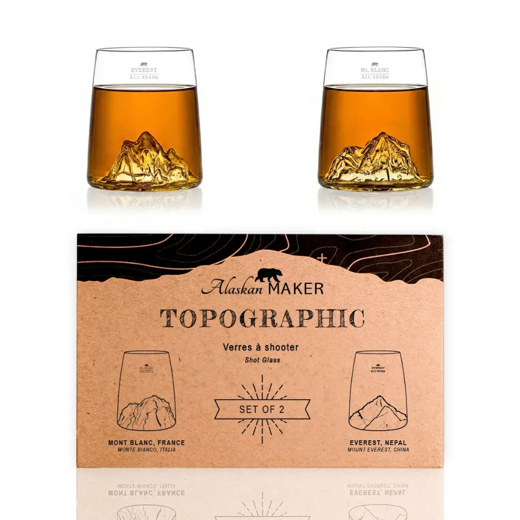 [5939-TOPO-S-BE] Coffret de 2 shooters - Everest & Mt Blanc (Montagnes : Mont Blanc & Everest)