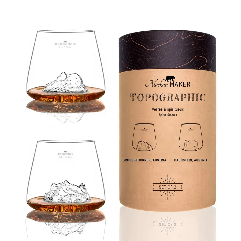 [5939-TOPO-GGDA] S/2 verres - Grossglockner & Dachstein-TOPOGRAPHIC (Großglockner)