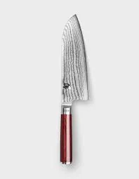 Grand Santoku 7.5" (19,00 Cm) Avec Manche Rouge - Série Limitée Shun Classic