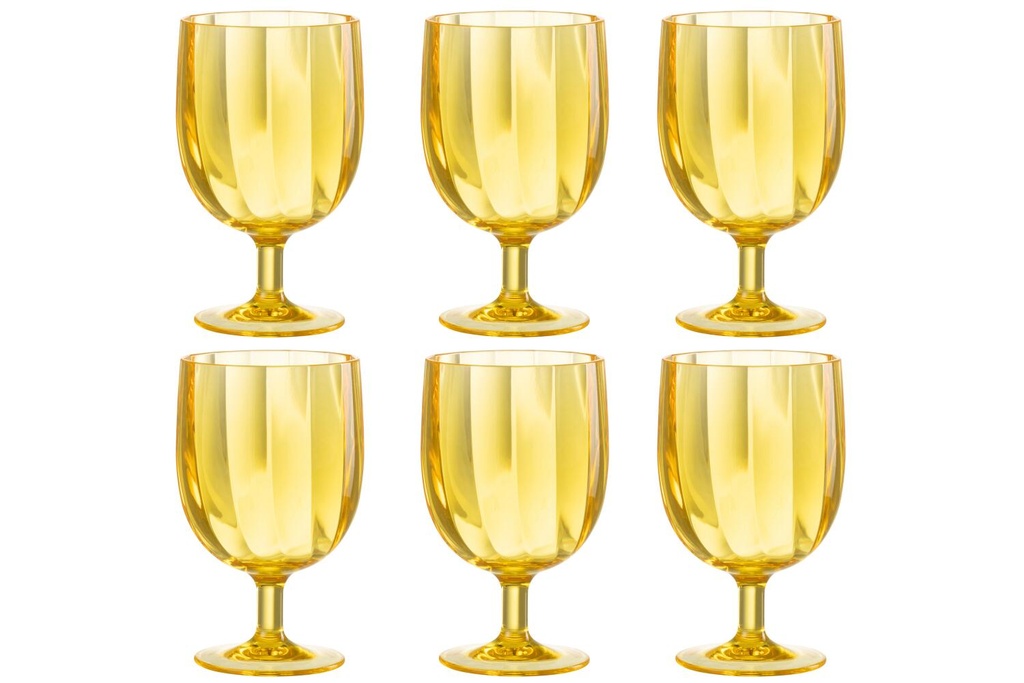 [7522-43945] Lot de 6 verres à vin plastique jaune