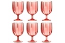 Lot de 6 verres à vin plastique rouge