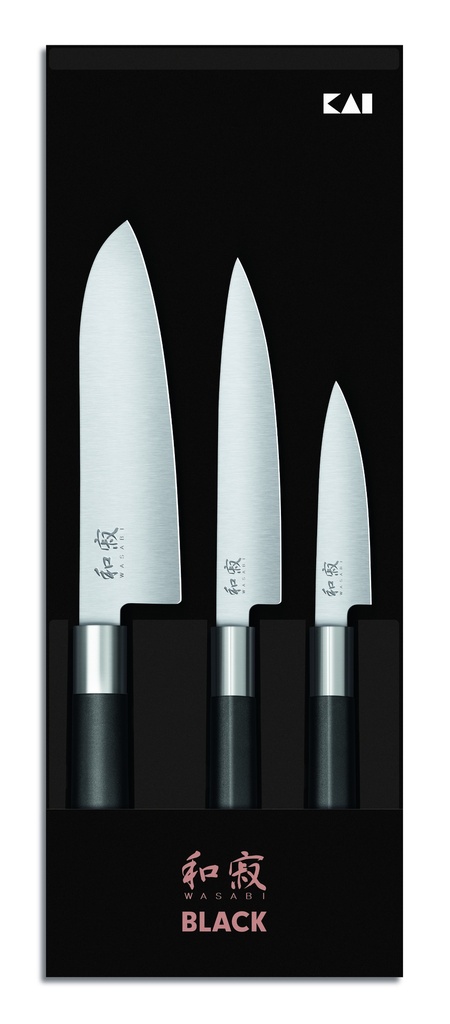 [9016-67S-310] Set 3 Couteaux Wasabi Black (6710P,6715U,6716S) Wasabi Black Sets