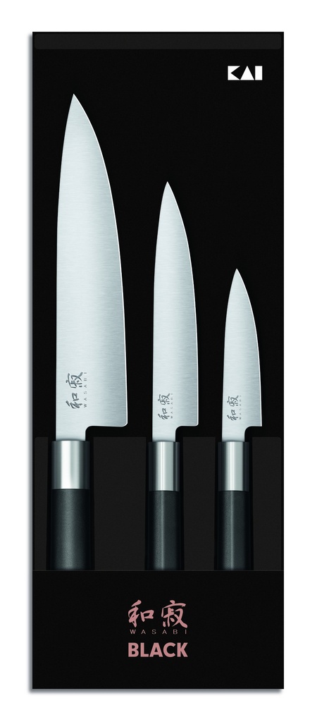 [9016-67S-300] Set 3 Couteaux Wasabi Black (6710P,6715U,6720C) Wasabi Black Sets