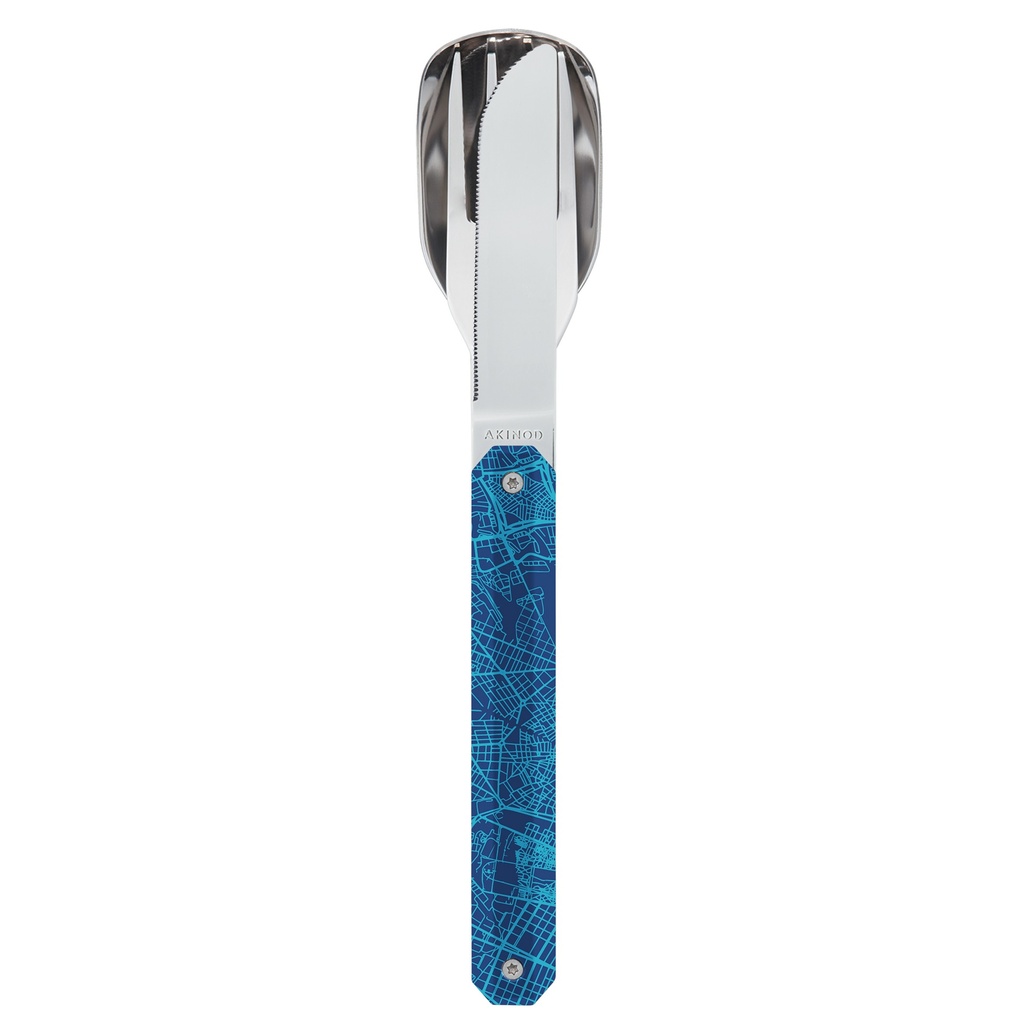 [6611-A01M00012] Couverts Droits 12H34, Downtown bleu