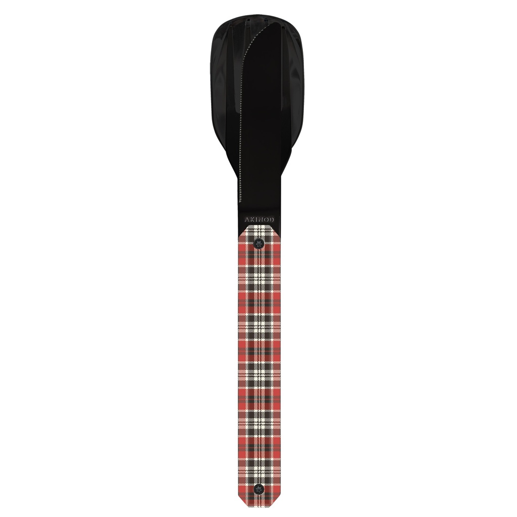 [6611-A01B00022] Couverts Droits 12h34, Tartan rouge