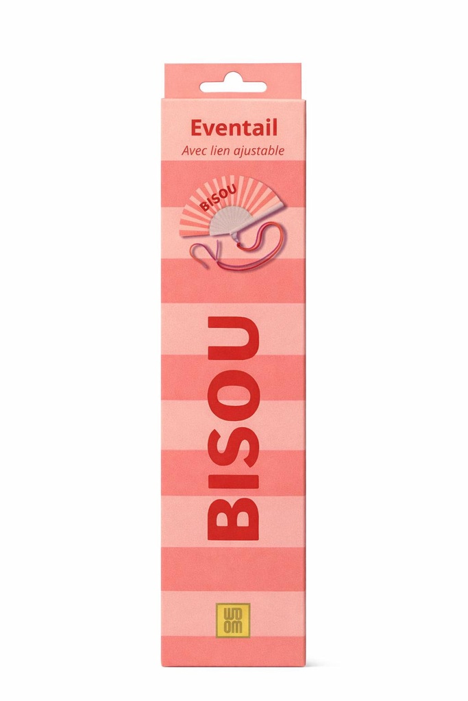 [8413-Bisou] Eventail avec bandoulière - Bisou