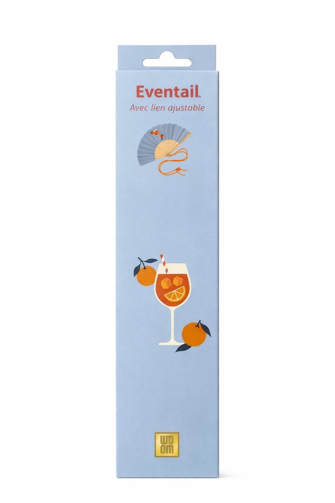 [8413-Verre de Spritz] Eventail avec bandoulière - Verre de Spritz