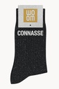 Chaussettes à Paillettes à Message "Connasse" - Noir