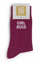 Chaussettes à Paillettes à Message "Girl Boss" - Violet
