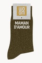 Chaussettes à Paillettes à Message "Maman d'amour" - Kaki
