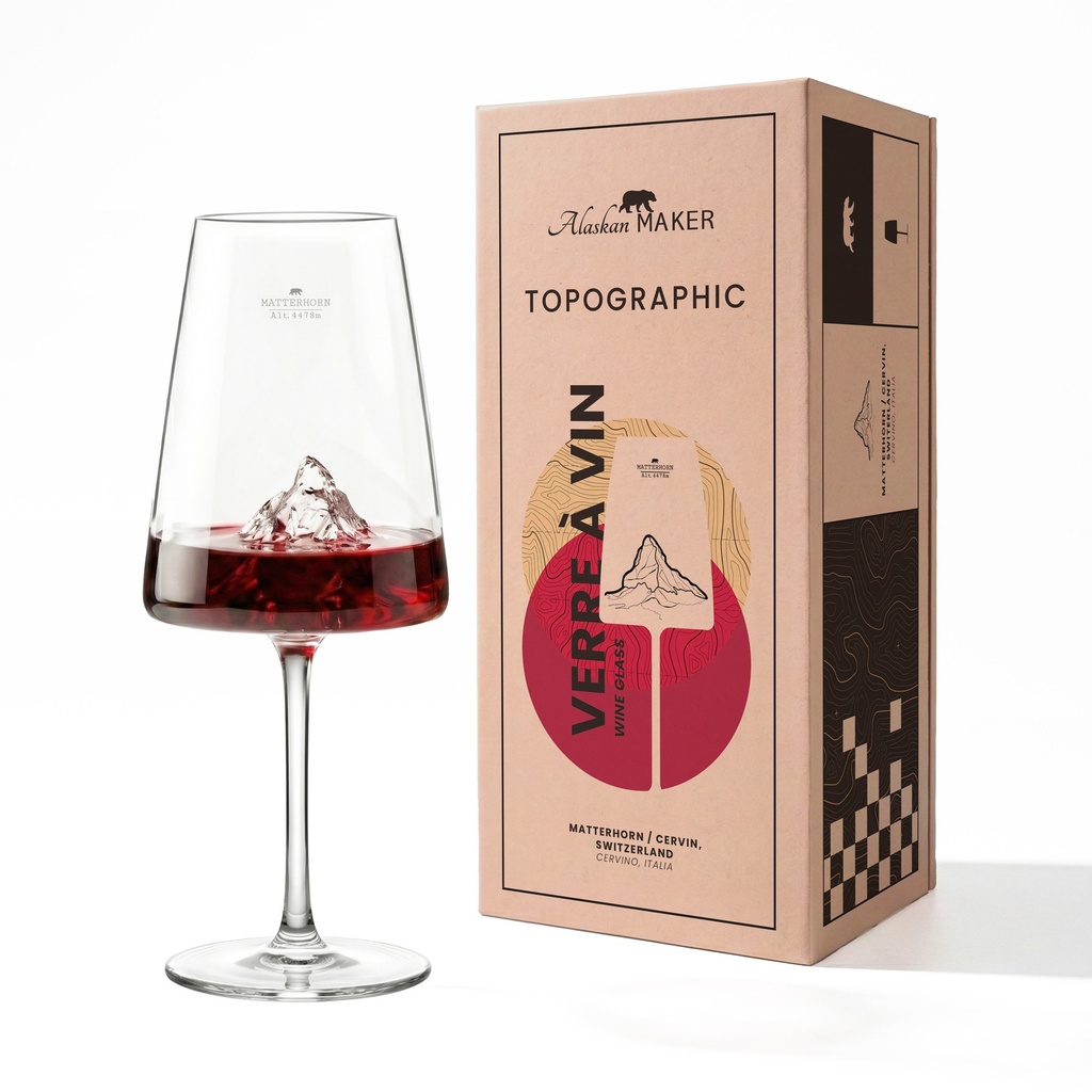 [5939-TOPO-VV-M] Coffret verre à vin - Matterhorn (Montagnes : Montagne Matterhorn)