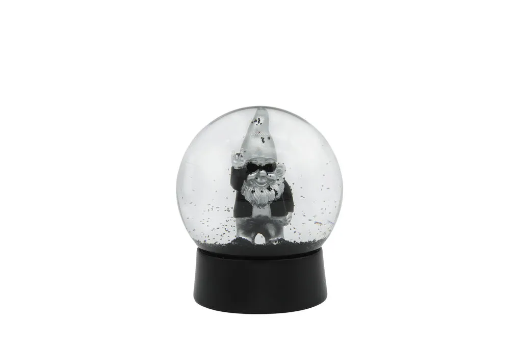 Boule à neige Nain rockeur argenté