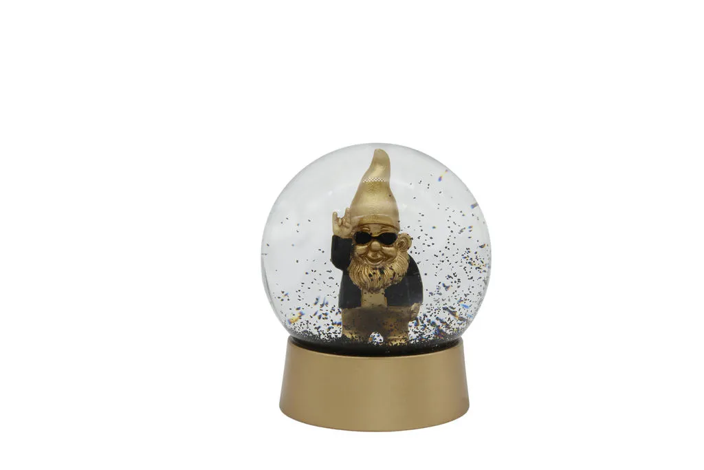 Boule à neige Nain rockeur doré