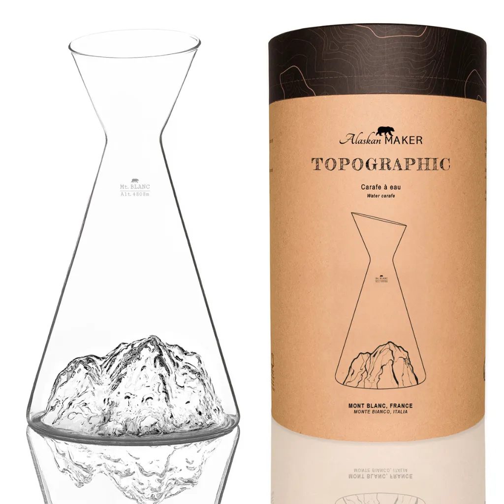 [5939-TOPO-CA-B] Carafe à eau - Mt Blanc (Montagnes : Montagne Mont Blanc)