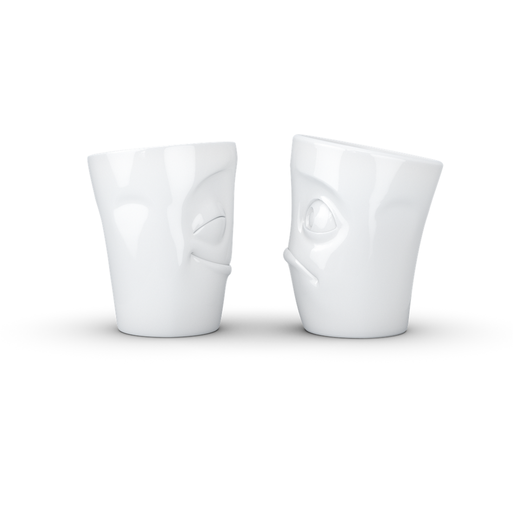 Set de mugs no.2 - blanc joyeux et déconcerté