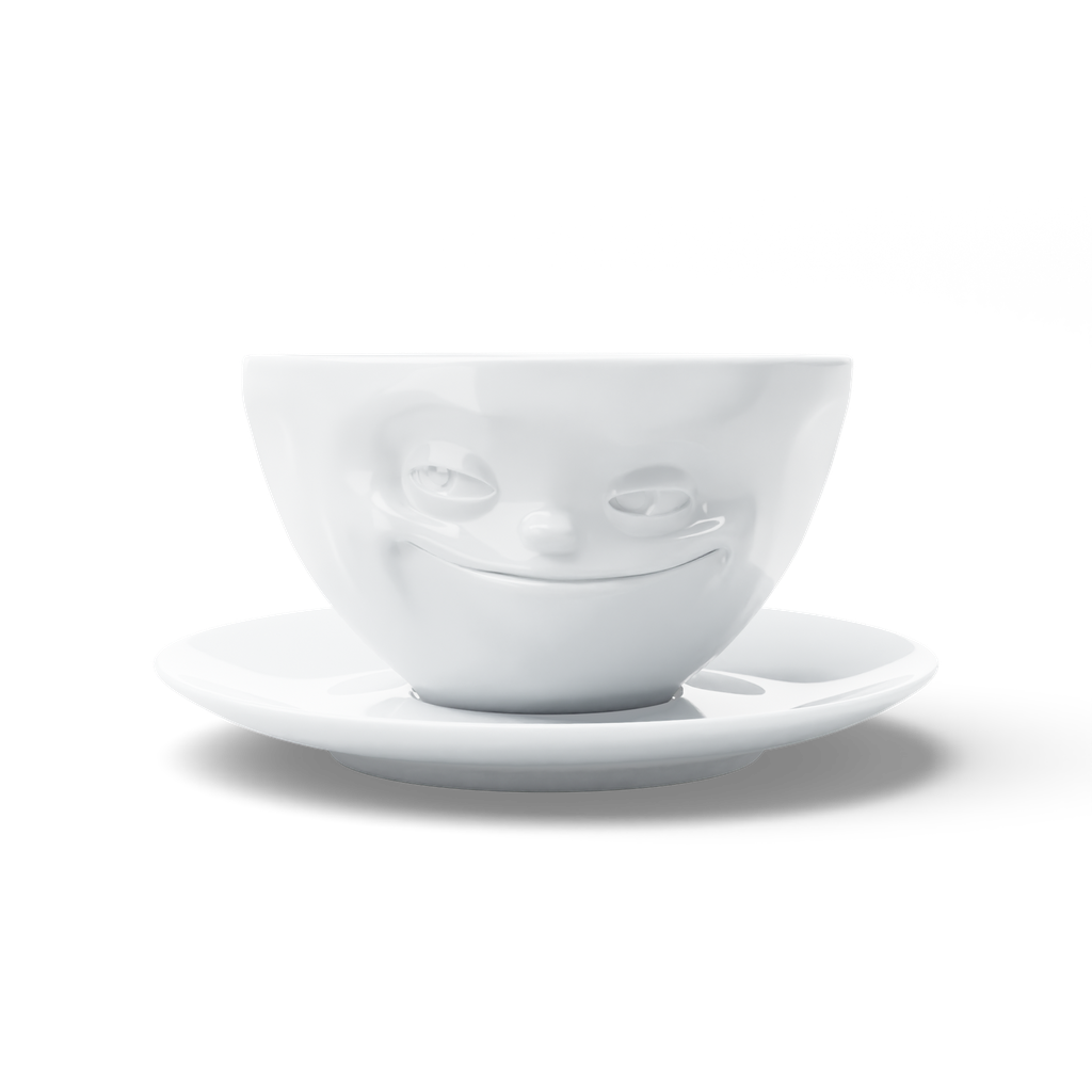 Tasse à café - blanc souriant