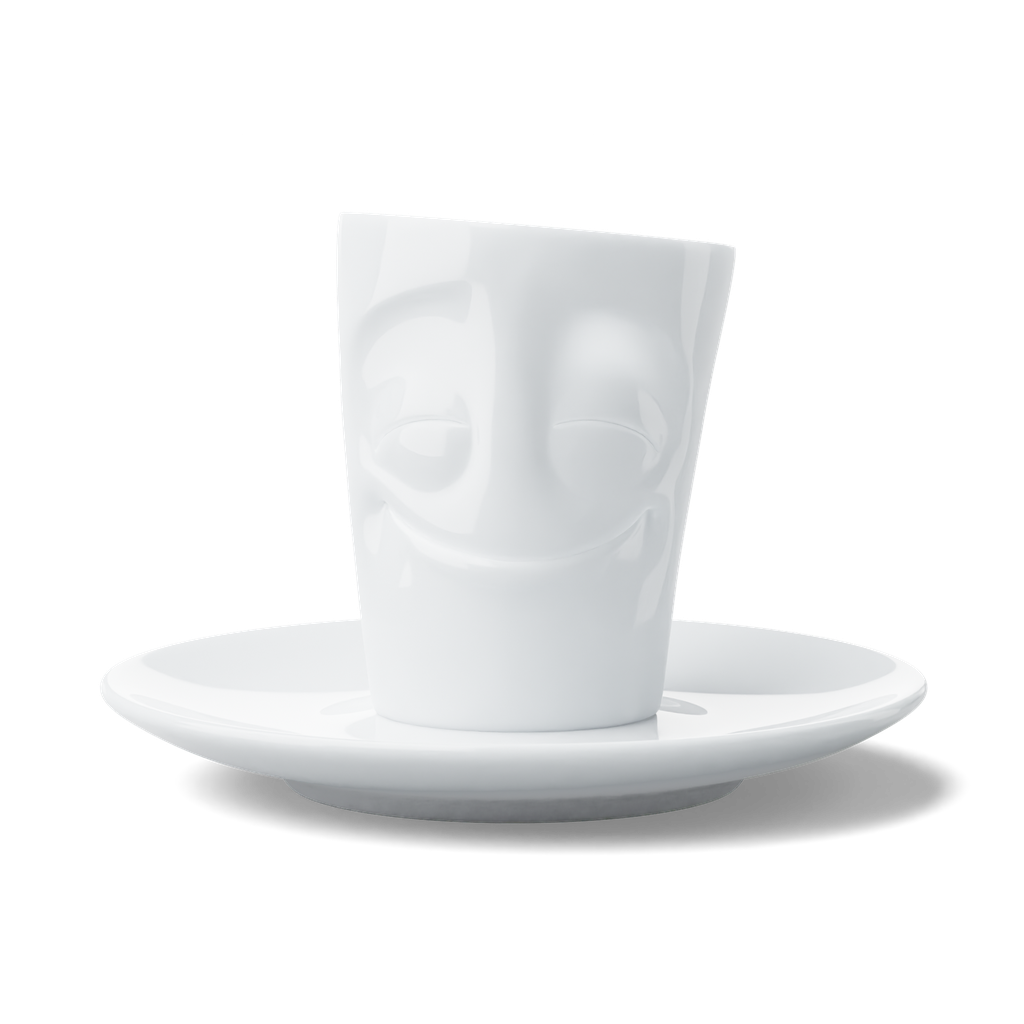 Tasse à espresso avec poignée - blanc joyeux