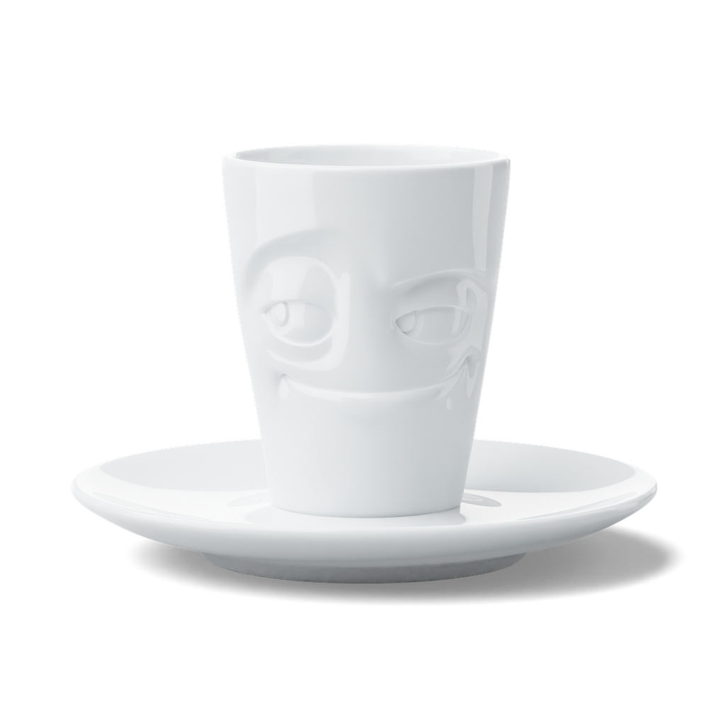 Tasse à espresso avec poignée - blanc malicieux
