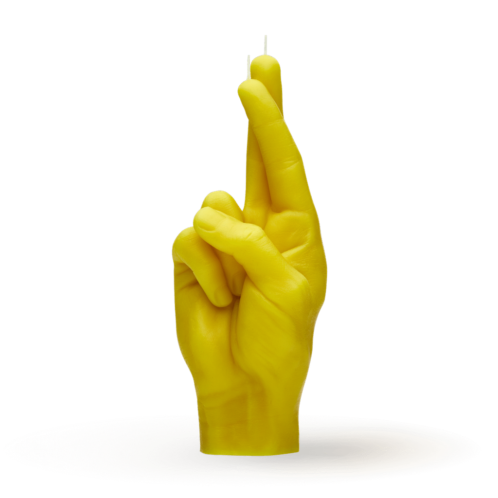 [7790-CROSS-YELLOW] Bougie Croiser Les Doigts - Jaune