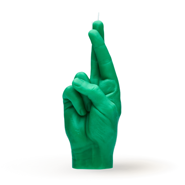 [7790-CROSS-GREEN] Bougie Croiser Les Doigts - Vert