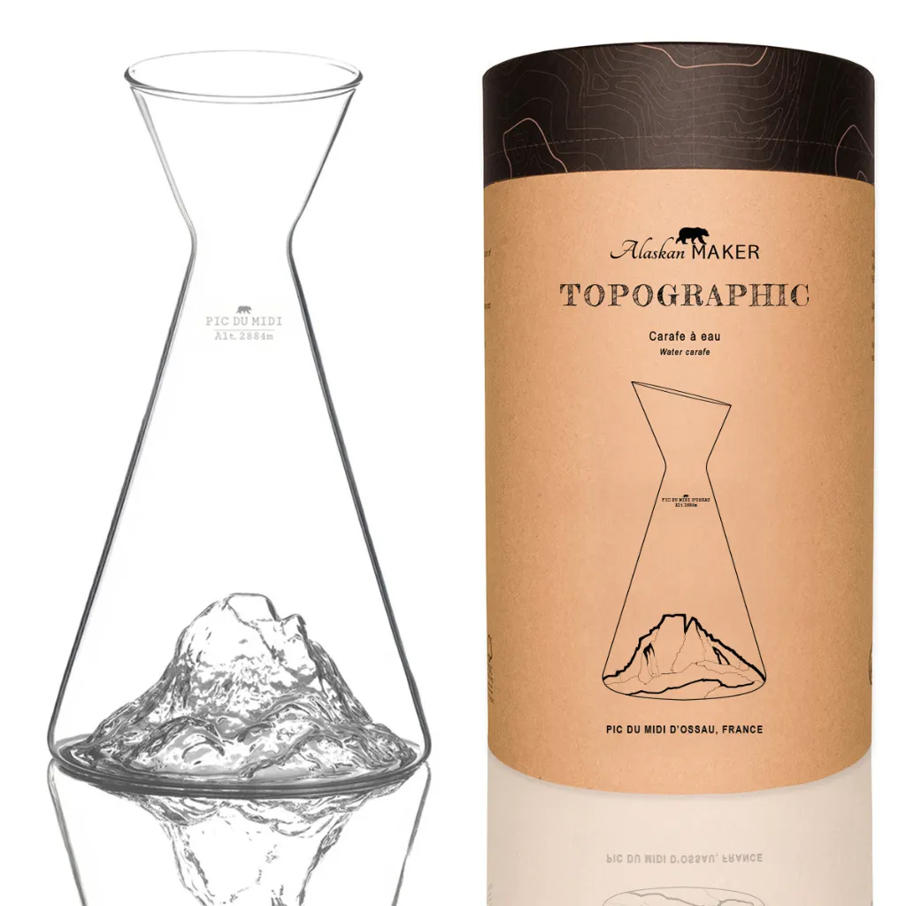 [5939-TOPO-CA-PM] Carafe à eau - Pic du Midi d'Ossau (Montagnes : Montagne Pic du Midi)
