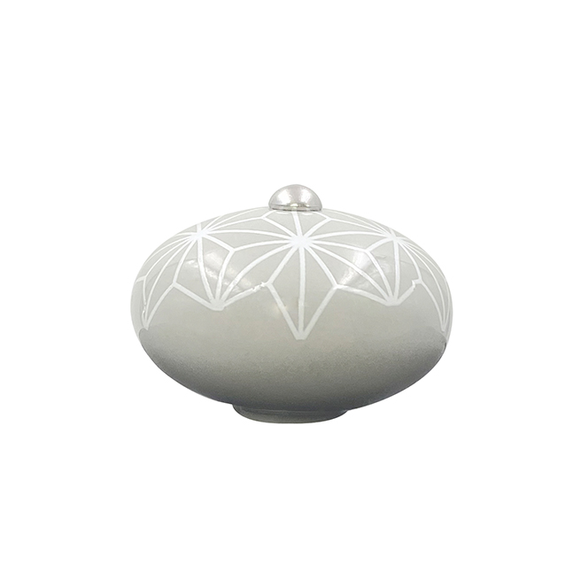 Poignée cocotte macaron céramique motif Etoile Gris