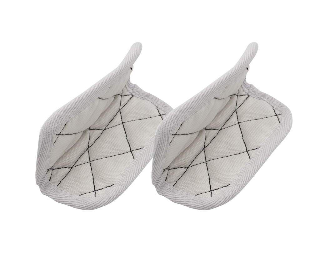 [6953-MJCM01] Paire de maniques coton                                 Blanc - Polaire