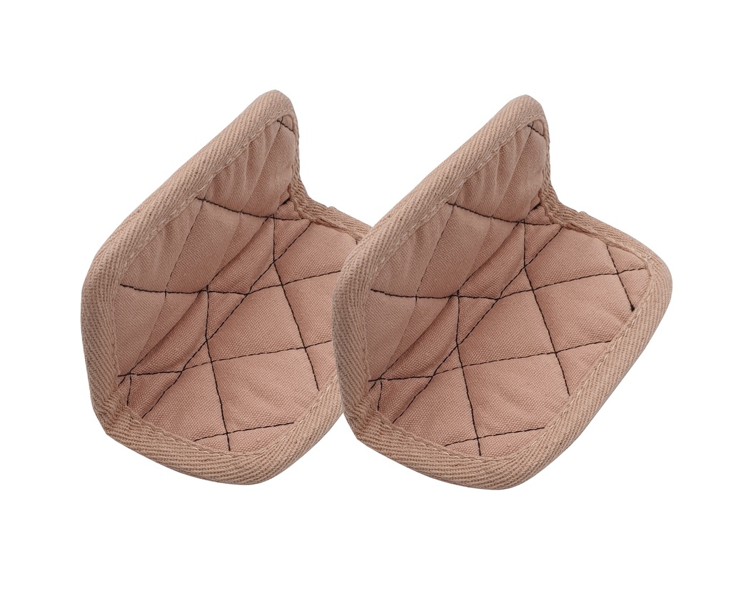 Paire de maniques coton                                   Rose - Guimauve