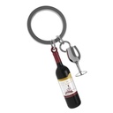 Porte-clés Bouteille de vin et son verre