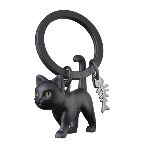 [6938-MTM339-01] Porte-clés Chat noir Yeux phosphorescents
