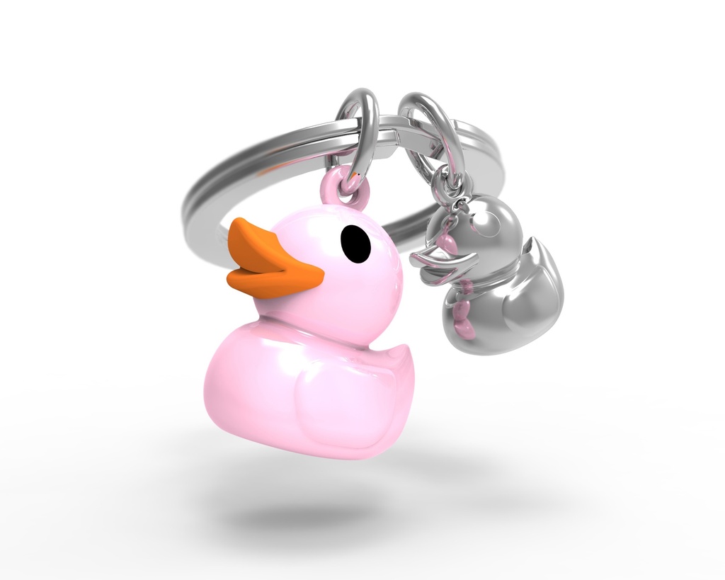 Porte-clés Canard Rose et son petit