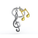 Porte-clés Clé de sol et note de musique dorée