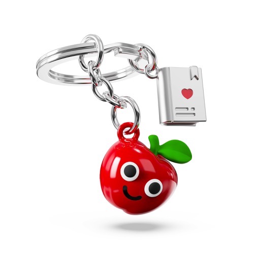 [6938-MTM379-01KON] Porte-clés Pomme & Livre