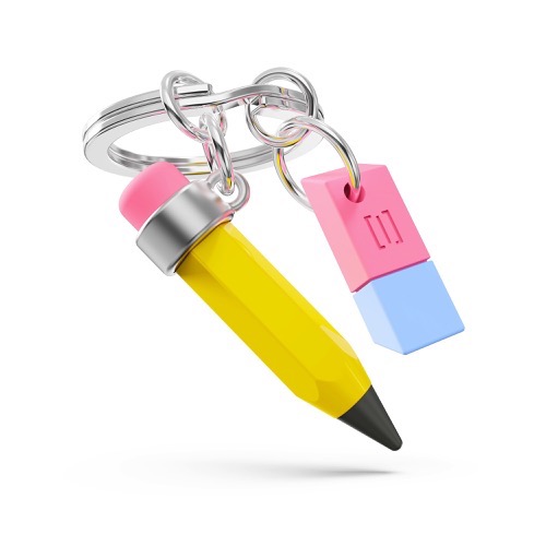 Porte-clés Crayon & Gomme