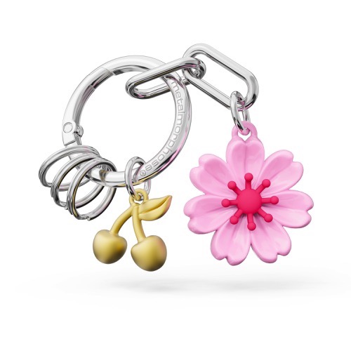 [6938-MTM387-01KON] Porte-clés charms Fleur de cerisier