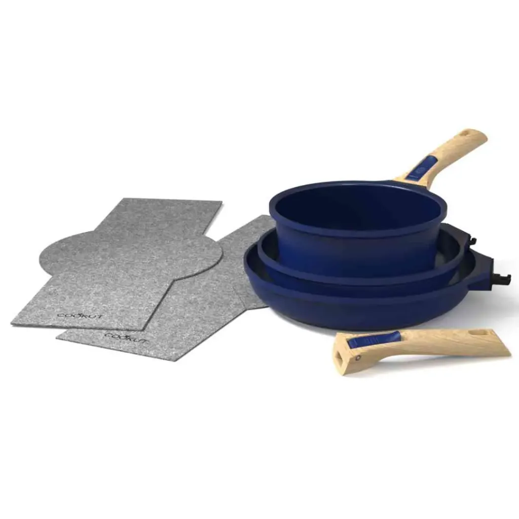L'incroyable kit poêles et casserole à poignée amovible MYRTILLE