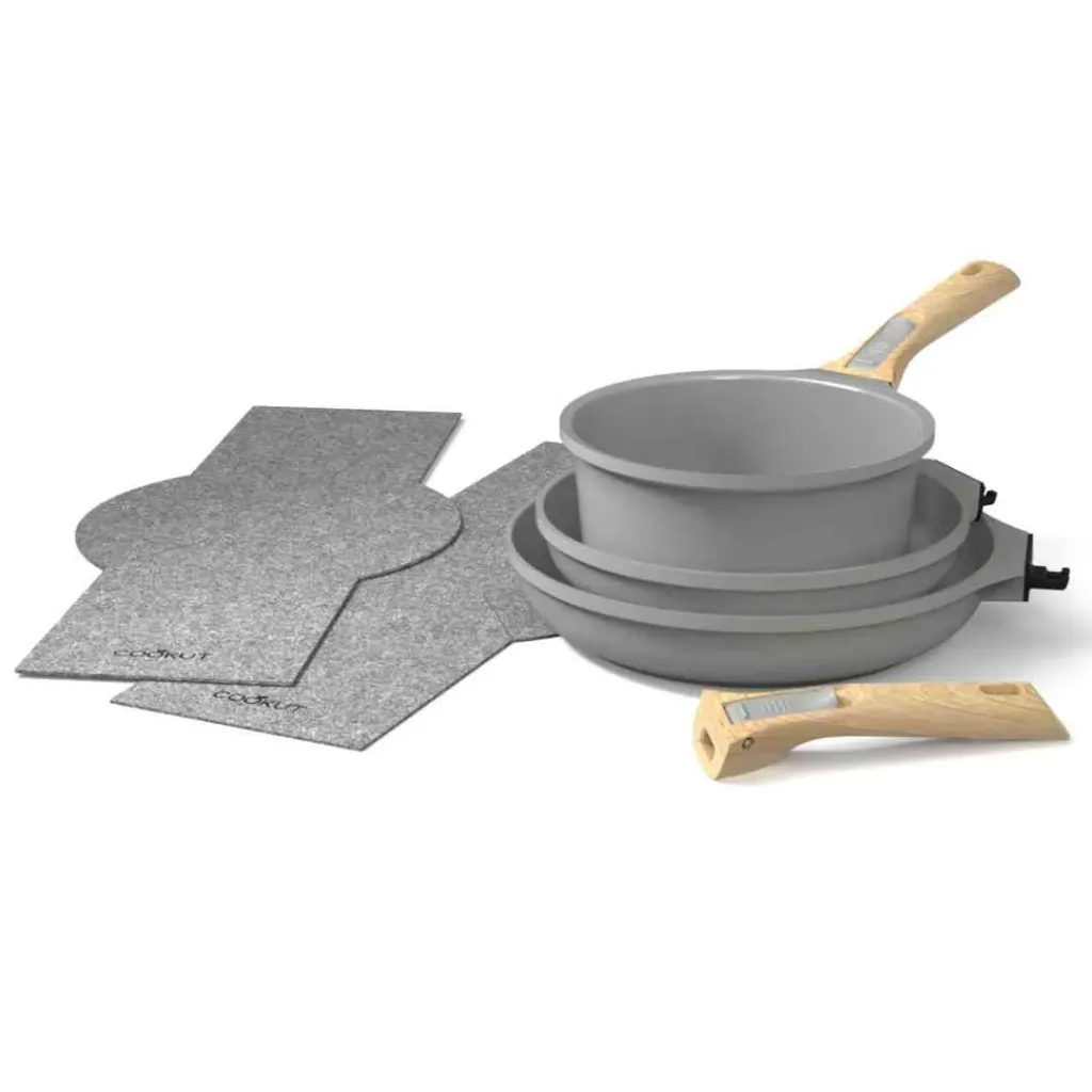 L'incroyable kit poêles et casserole à poignée amovible PERLE