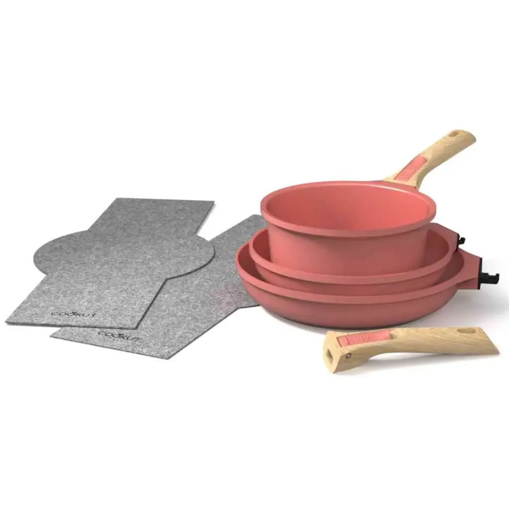 L'incroyable kit poêles et casserole à poignée amovible GUIMAUVE