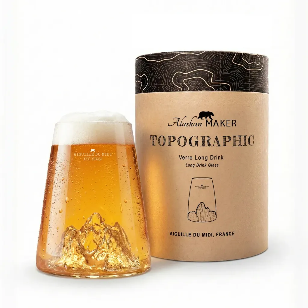 [5939-TOPO-VD-AM] Verre design Aiguille du Midi-TOPOGRAPHIC