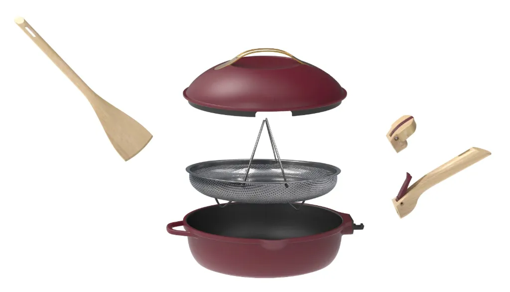 [6953-FAB24RG] La Fabuleuse Poêle À Tout Faire 8 En 1 Rubis-24 cm