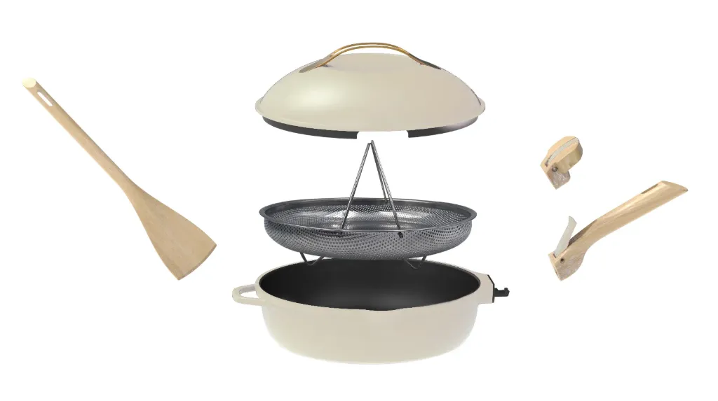 [6953-FAB24CR] La Fabuleuse Poêle À Tout Faire 8 En 1 Meringue-24 cm