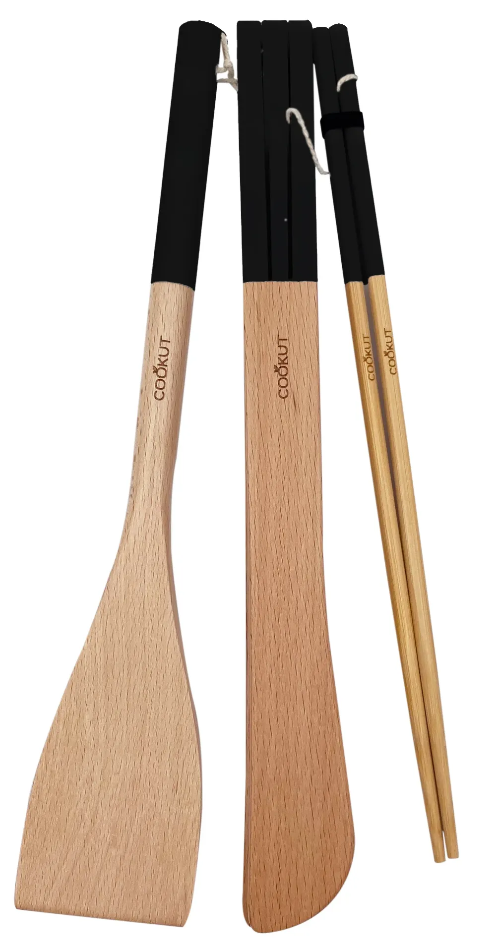 [6953-MJU3NO] Ustensiles en bois pour poêles et wok GRAPHITE