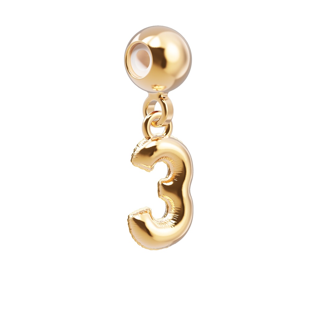 [6938-CHP0030] Charm Nombre 3