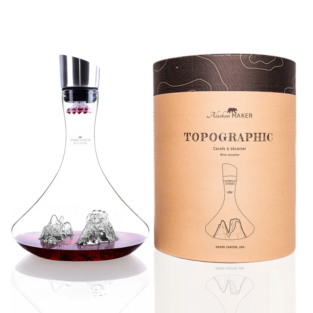 [5939-TOPO-C-G] Carafe à Vin Grand Canyon-TOPOGRAPHIC