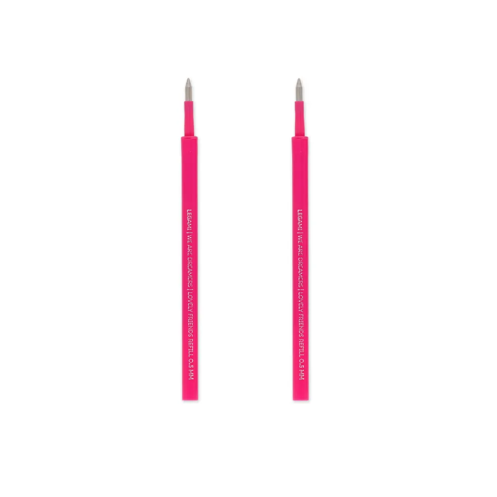 Lot de 2 Recharges pour Stylo Gel Lovely Friends – Noir (0,5 mm)