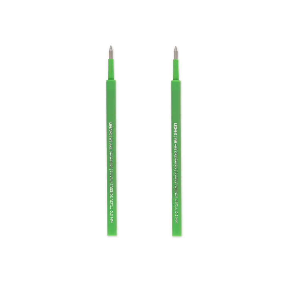 [2694-REFCPP0004] Lot de 2 Recharges pour Stylo Gel Lovely Friends – Vert (0,5 mm)